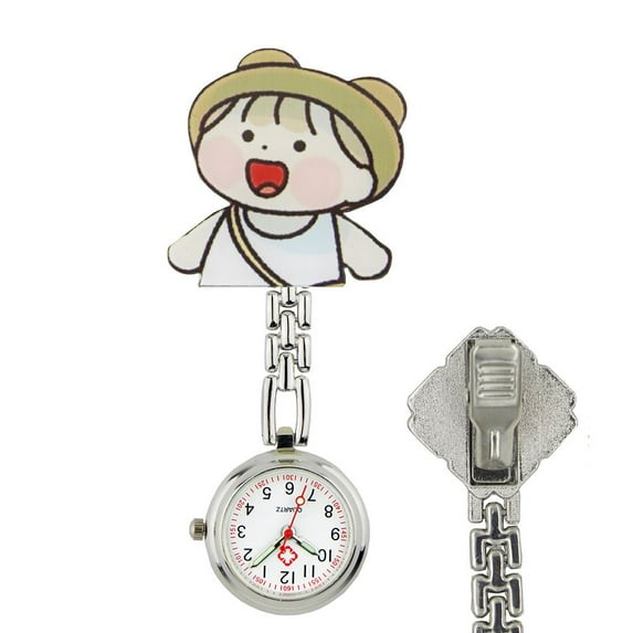 Health Care Cute Cartoon Clip-on Hanging Quartz Movement Quartz Clock Portable Pocket Watch Nurse Watch for Nurses Doctors Lapel Pin Watches 06