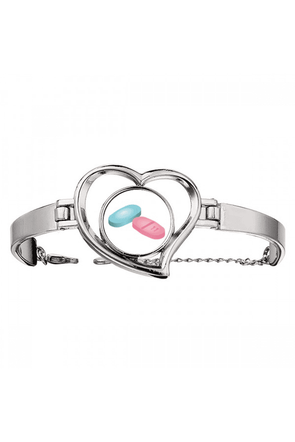 Health Care Products Pill Pattern Bracelet Heart Jewelry Wire Bangle