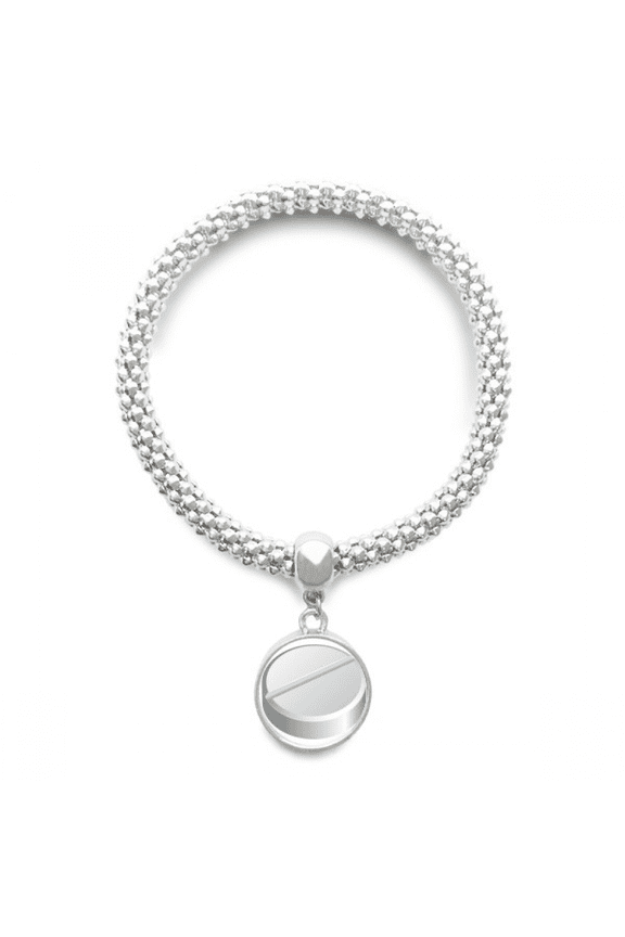 Health Care Products White Pill Pattern Sliver Bracelet Pendant Jewelry Chain Adjustable Bangle