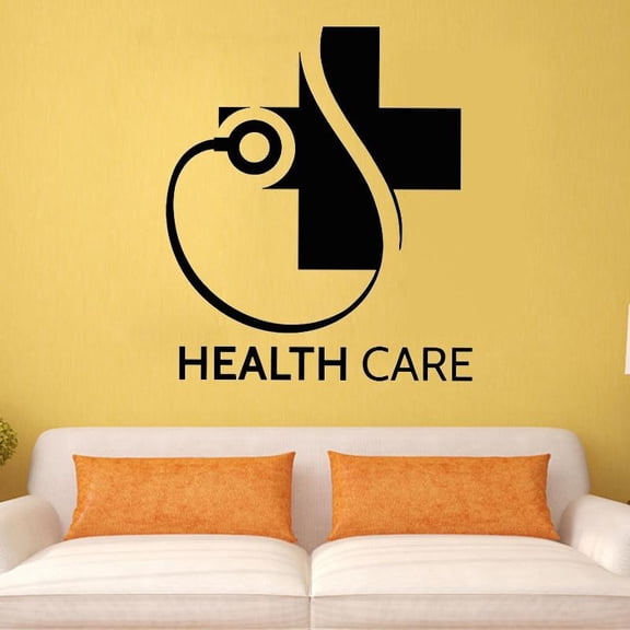 Health Care Sign Wall Decal Clinic Art Hospital Pharmacy Wall Sticker Decor Living Room Bedroom Removable Wallpaper Poster 42x36cm