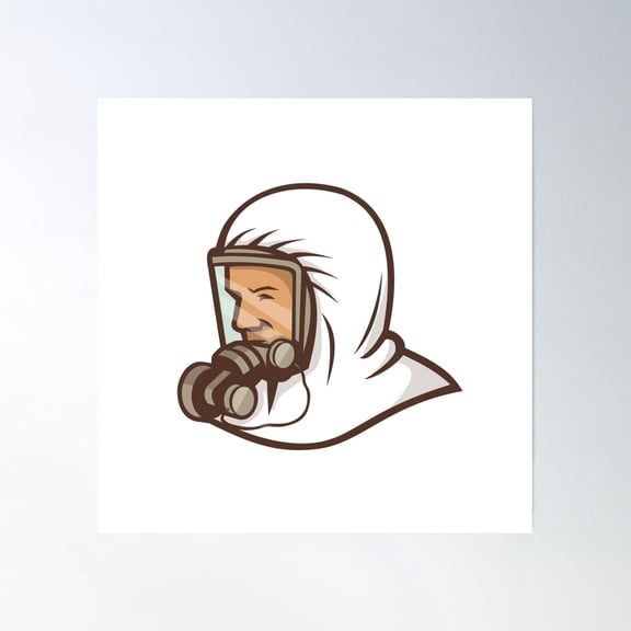 Health-Care Worker Wearing Face Mask Mascot Poster Wall Art, Modern Wall Decor, 16x16 UNFRAMED