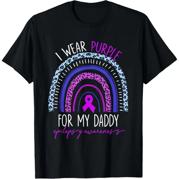 Health Condition I Wear Purple For Daddy Rainbow Mothers Day Tee Unisex T-Shirt up to Size 5XL