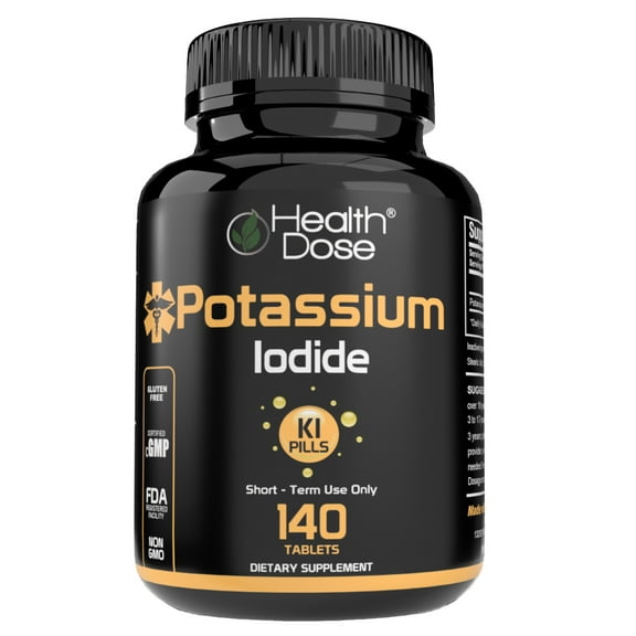 Health Dose Potassium Iodide Tablets. Thyroid Support. 130 mg. Short Term (140 Tablets)