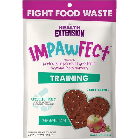 Health Extension Dog Treat Impawfect Training Treats Cran-Apple(4 Oz)| Upcycling Perfect Ingredients | Immunity Benefits | Non GMO