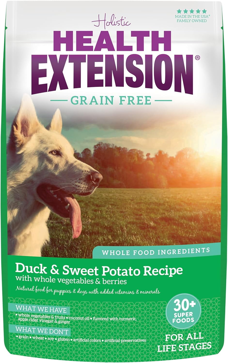 Health Extension Dry Dog Food Duck & Sweet Potato Recipe Whole Vegetable & Berries (23.5 Lb)| All Life Stages | Vitamins & Minerals | Sensitive Stomach