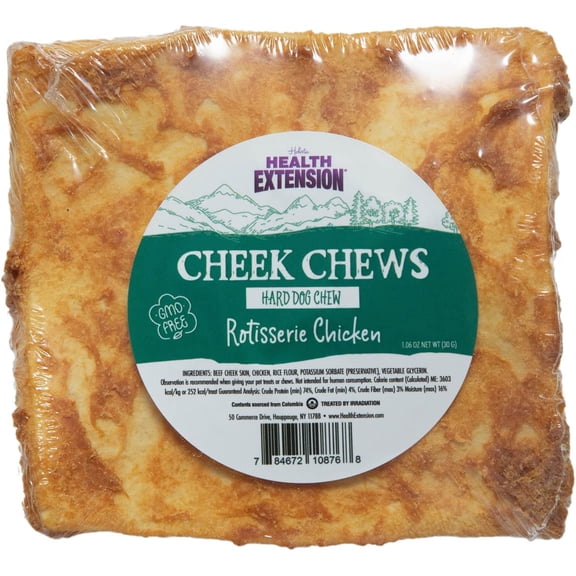 Health Extension Pet Care 587282 1.06 oz Cheek Chews Chicken Dog Treat - 12 Count