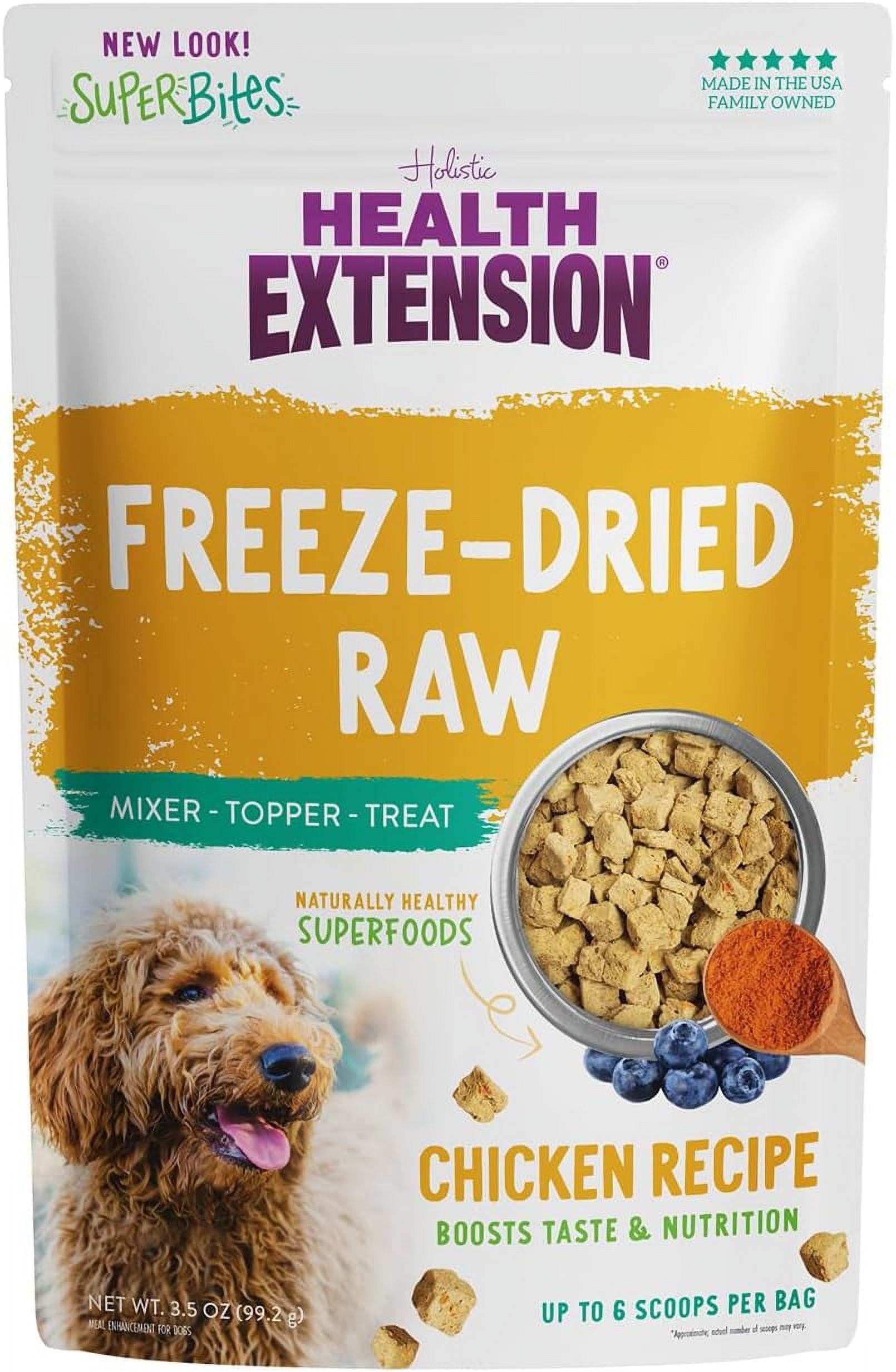 Health Extension Super Bites Freeze-dried Raw Chicken Recipe (18 Oz)|Boosts Taste & Nutrition | Supports Digestive Health | Antioxidant-Rich Superfood