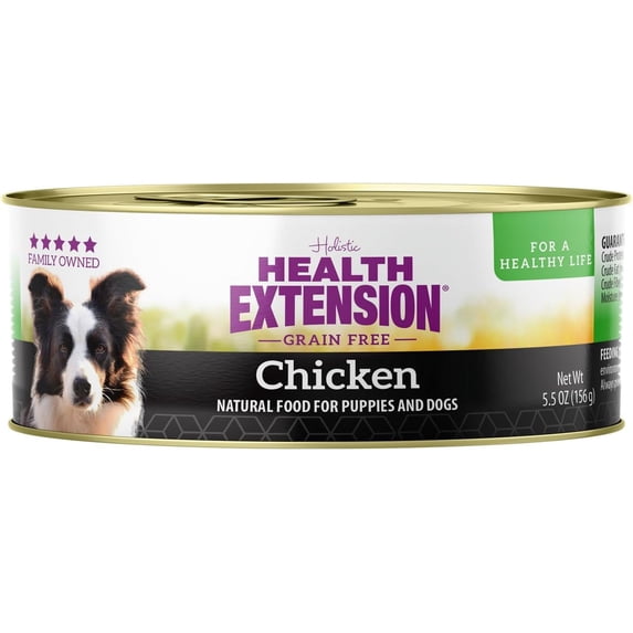 Health Extension Wet Dog Food 95% Chicken Recipe(5.5oz, Pack of 24)| All Life Stages | For Sensitive Stomachs | Non GMO | 100% Satisfaction Guaranteed