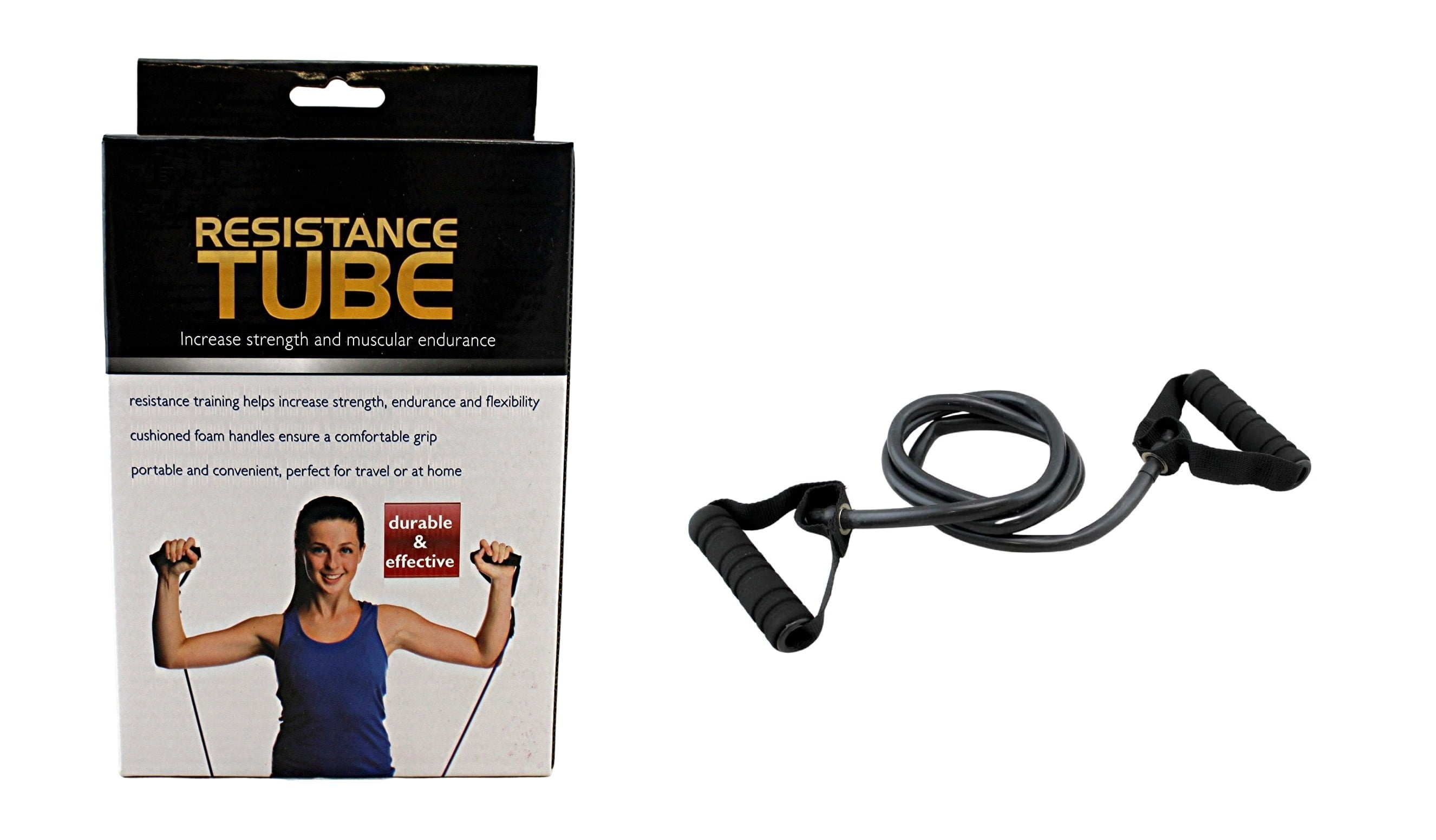 Health & Fitness Medium Resistance Tube With Foam Handles Exercise - Perfect for Home Workouts