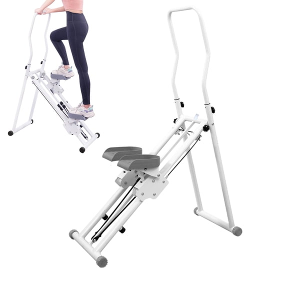 Health & Fitness Stair Stepper w/Handlebar, Extended Step Range Climber Machine for Legs, Core and Glute Workouts