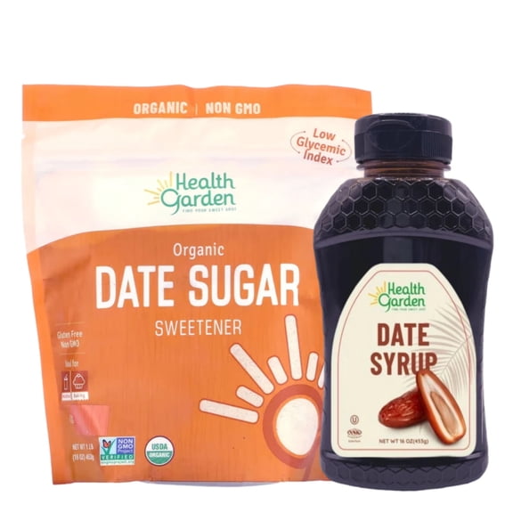 Health Garden Double Date Delight, Date Sugar and Date Syrup Pack, Natural Sweetener