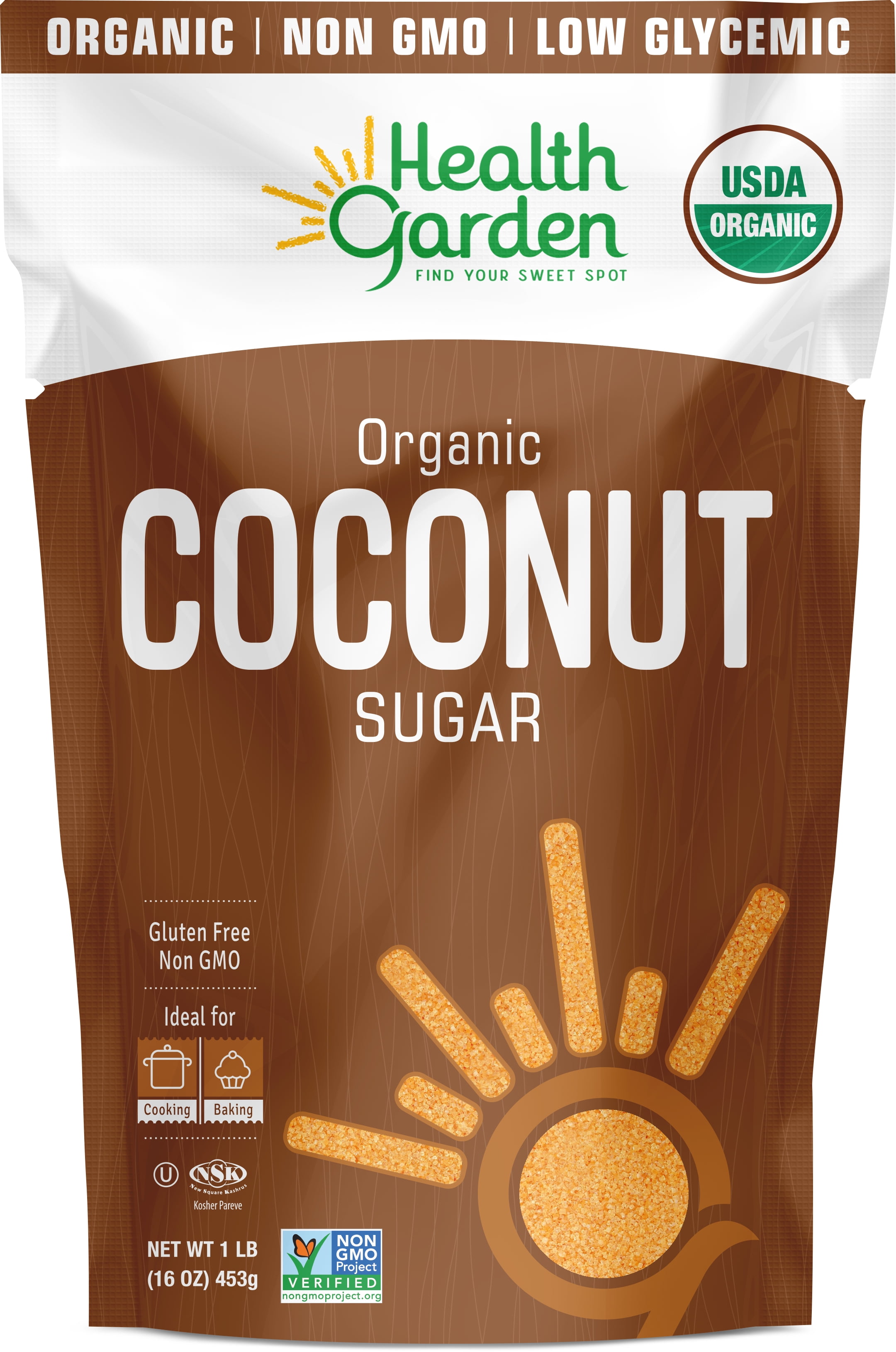 Health Garden Organic Palm Coconut Sugar, 16 oz