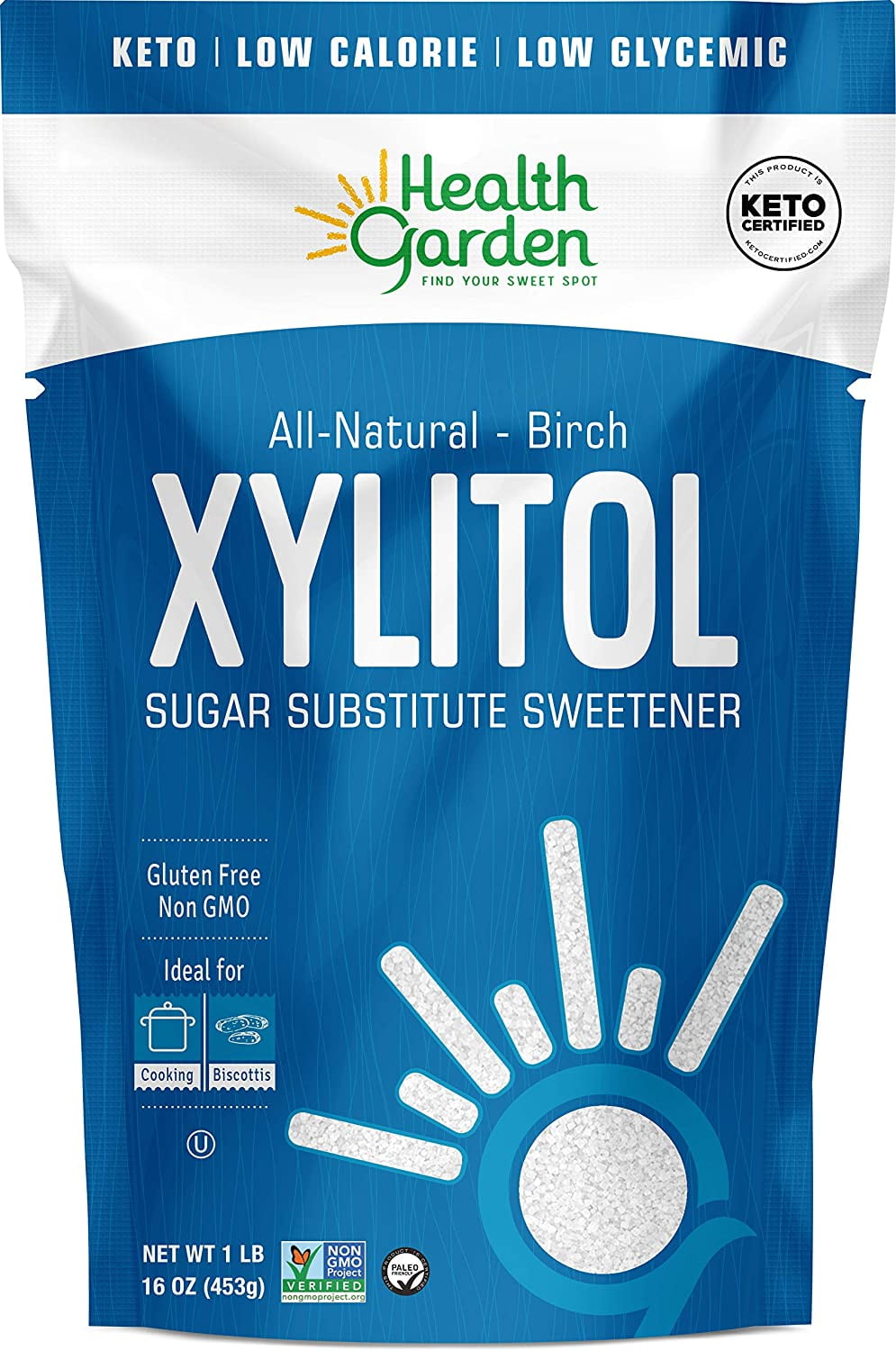Health Garden Real Birch Xylitol All Natural Sweetener, 1.0 LB