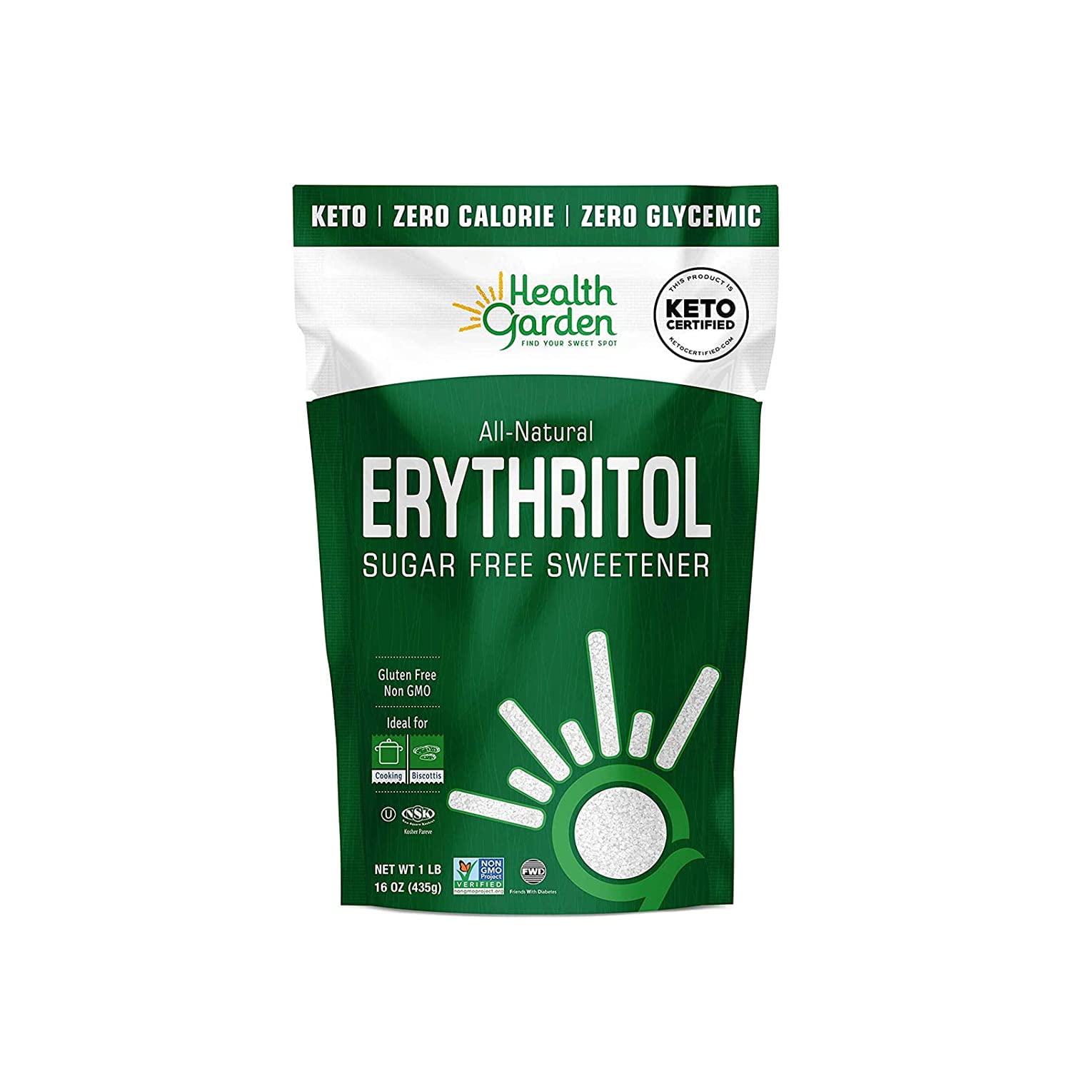Health Garden Sweetener Erythritol, 1 Lb