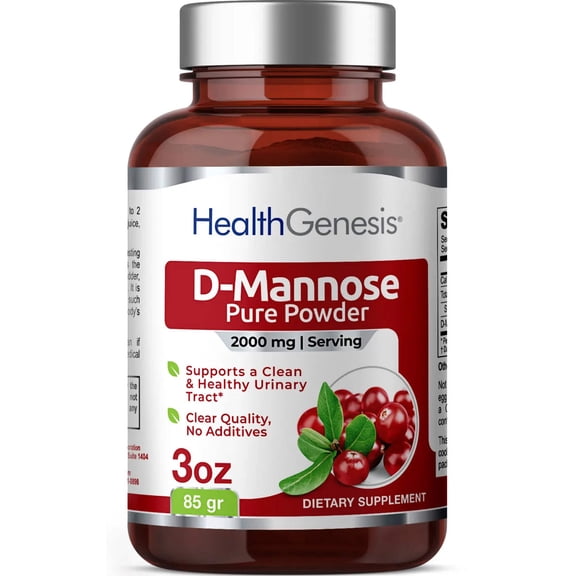 Health Genesis D-Mannose Pure Powder 2000 mg 3 oz 85 g - Supports Urinary Bladder Tract Health