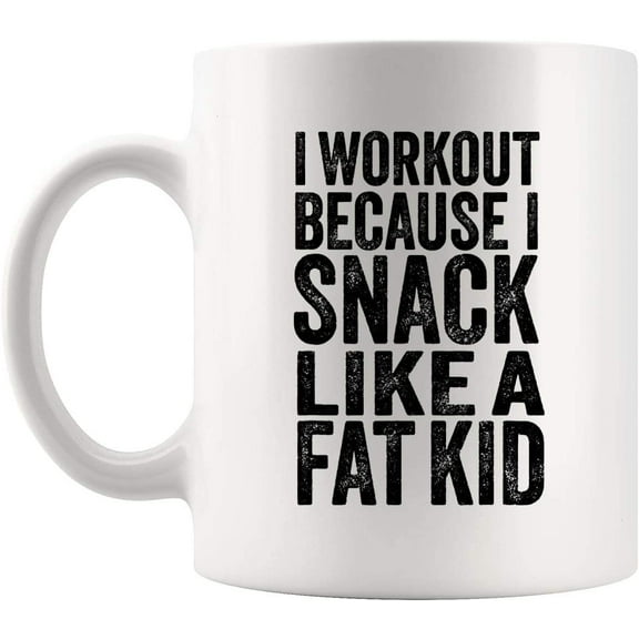 Health Gym Workout Fat Kid Gym Workout Fitness Weightlifting 11Oz Cup Mug