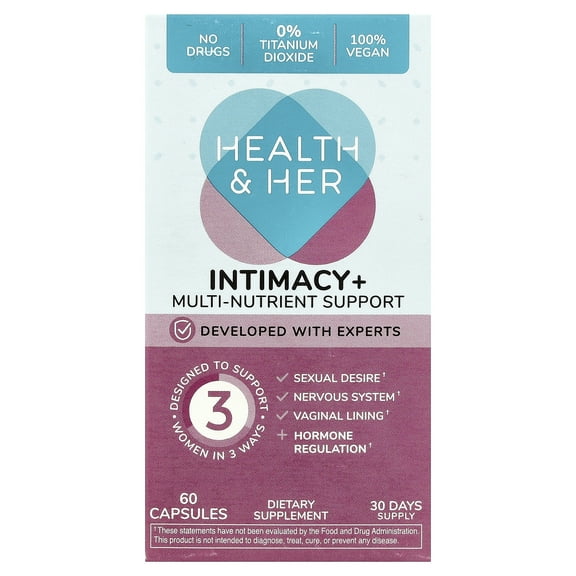 Health and Her Intimacy+, Multi-Nutrient Support, 60 Capsules