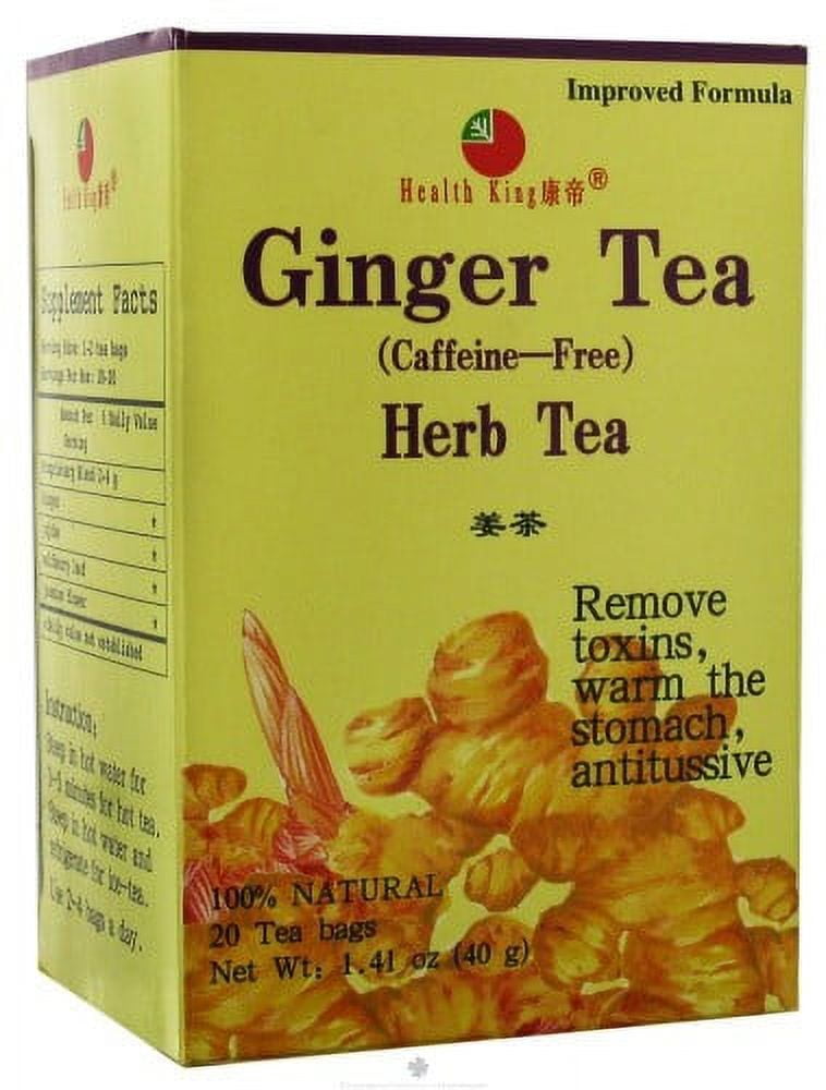 Health King Ginger Tea, Caffeine Free, 20 Ct