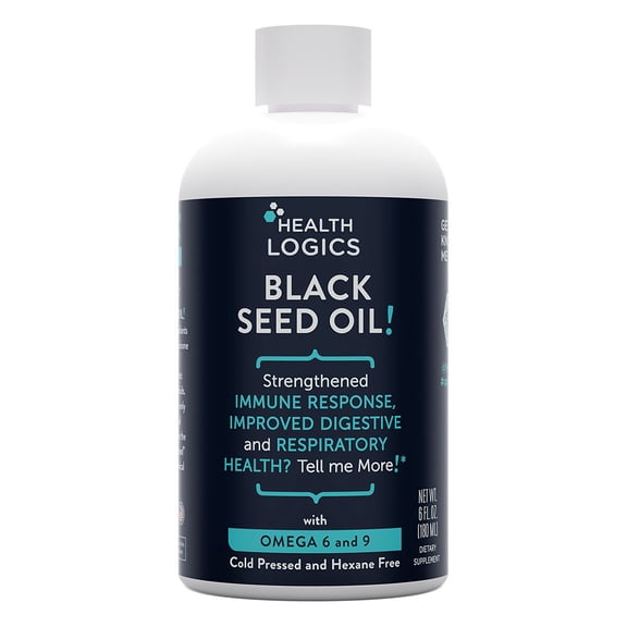 Health Logics Black Cumin Seed Oil - Promotes Healthy Immune Response and Respiratory Health* - 180 ml