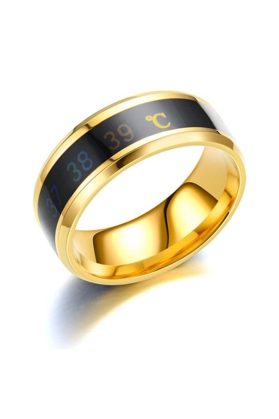 Health Monitoring Rings with Innovative Temperature Change Feature Waterproof Jewelry Stainless Steel Finger Accessory