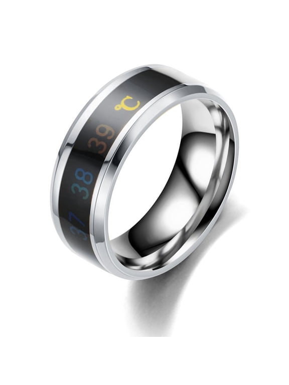 Health Monitoring Rings with Innovative Temperature Change Feature Waterproof Jewelry Stainless Steel Finger Accessory