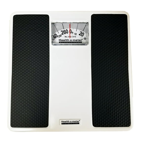 Health O Meter Dial Scale, 270-lb Weight Capacity, Black and White Analog Large Display, 1 Ct