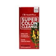 Health Plus Super Colon Cleanse Psyllium with Herbs, 60 Capsules Each