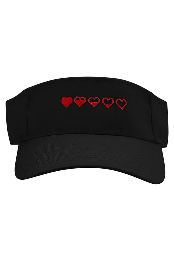 Health Points Embroidered Cotton Twill Sun Visor - Black OSFM