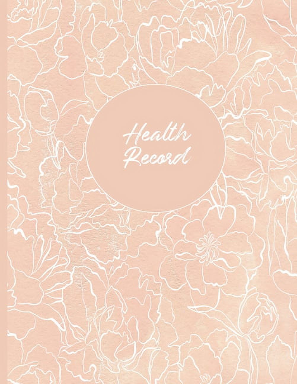 SIMPLY PRETTY LOG BOOKS Health Record: Daily Home Monitoring of Blood Pressure, Glucose, and Heart Rate, Large Floral Cover, (Paperback)