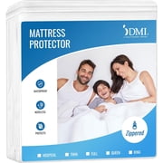DMI Waterproof Mattress Protector and Mattress Cover, Quiet, Zippered Fit for Bedwetting and Incontinence, Hospital Size, White