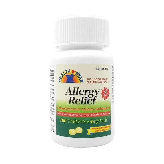Health Star Allergy Relief One Bottle of 100 Tablets