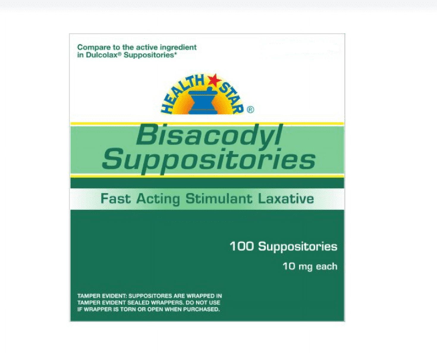  Bisacodyl Suppositories USP 10 mg 12 Each : Health
