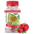 thumbnail image 1 of Health Supplied Calcium Magnesium & Zinc + Vitamin D Gummies | Bone Immune Energy and Muscle Health | Fruity Raspberry Flavor, 1 of 9