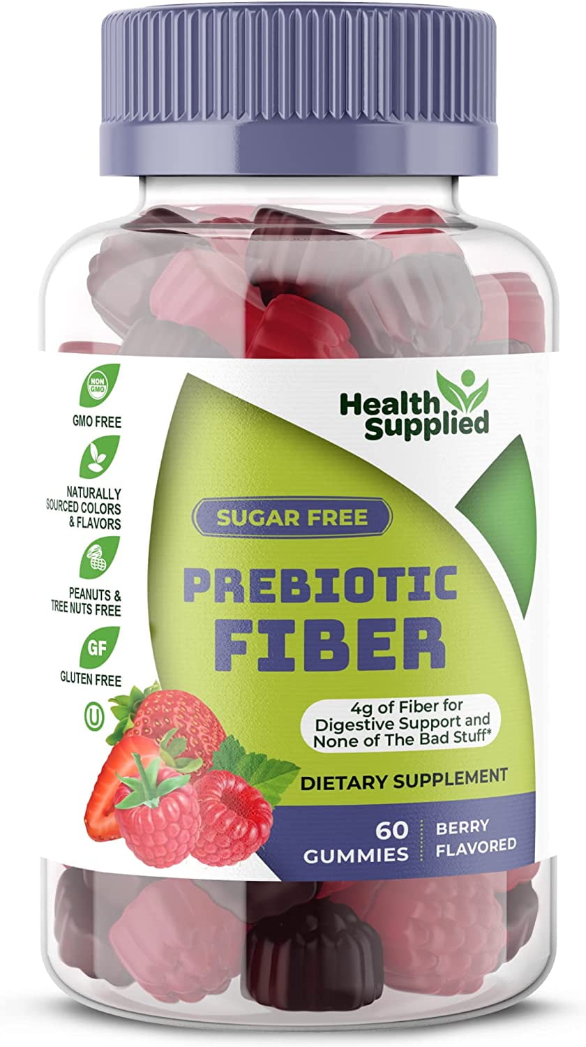 Health Supplied Fiber Prebiotic Gummies Sugar Free Keto Diet Gut