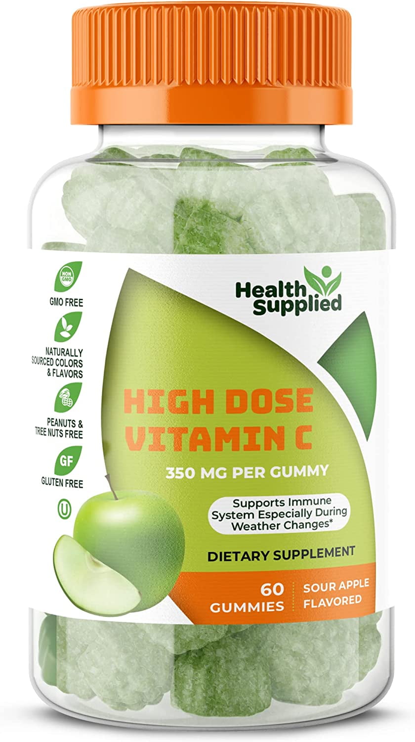 Health Supplied Vitamin C Immune Support Gummies 1050mg Natural Sour