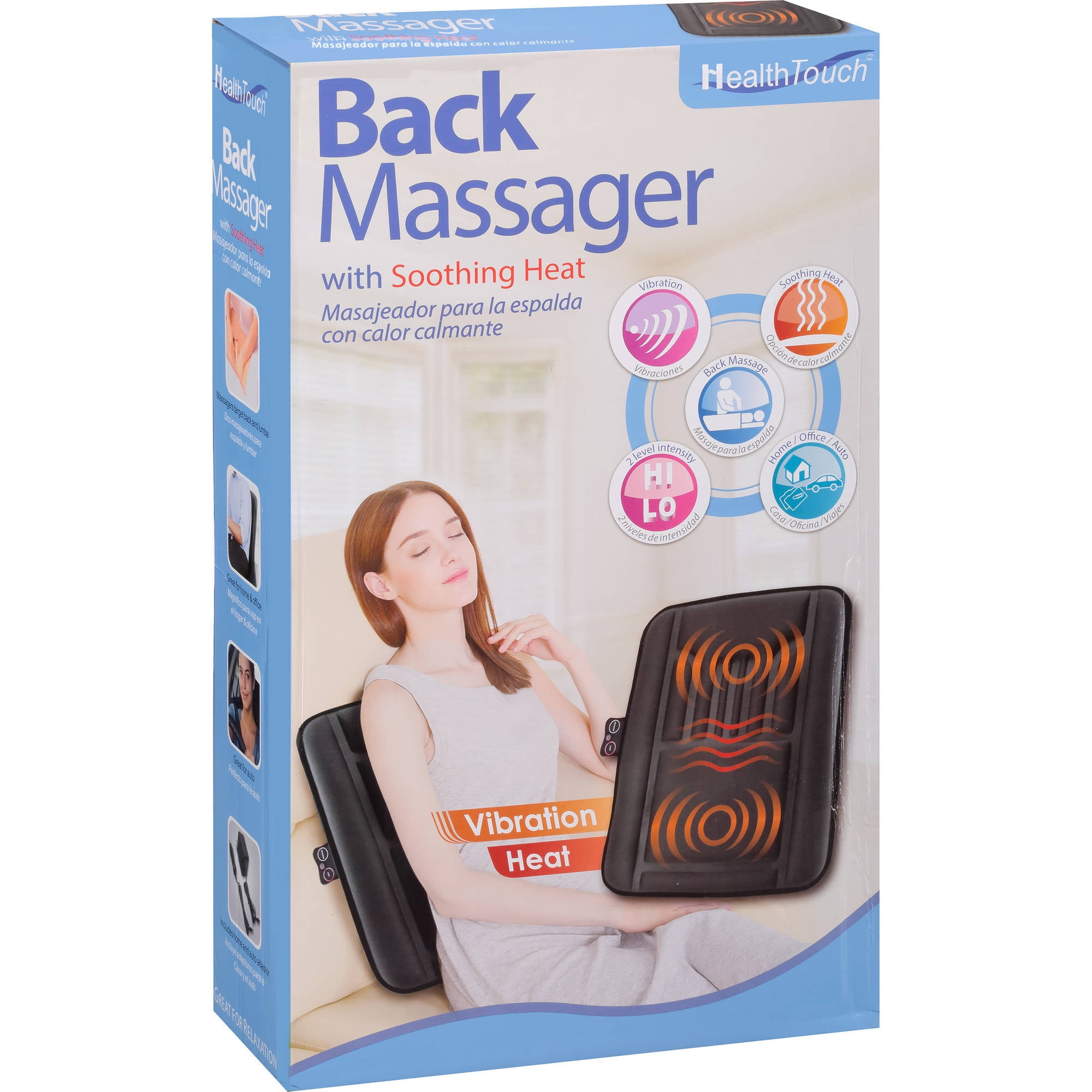 Health Touch Back Massager, Vibration Massage, Soothing Heat, Back  Relaxation 