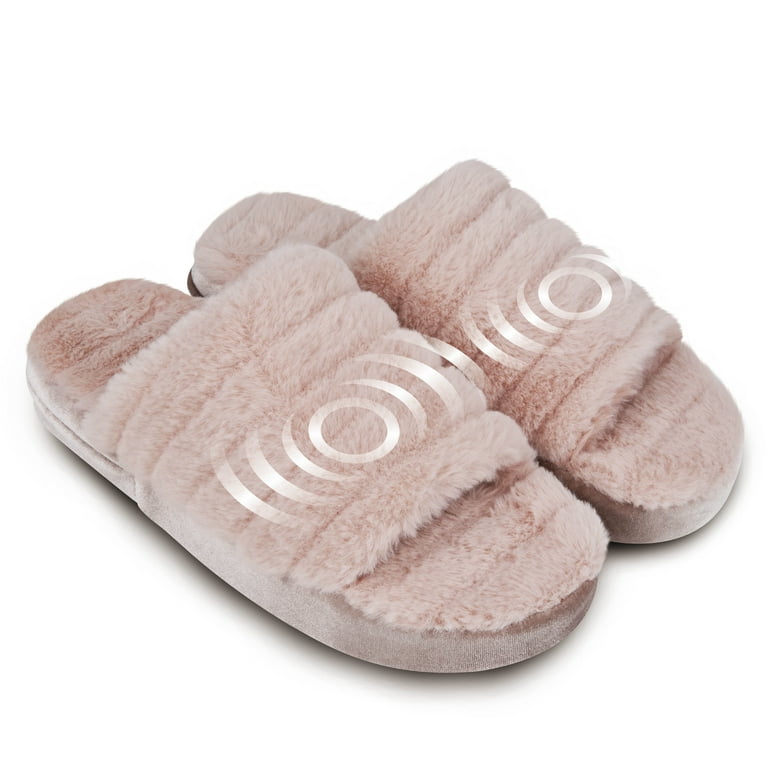 Walmart faux hot sale fur slides