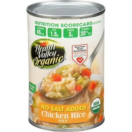 Health Valley Soup Chicken Rice No Salt, 15 oz