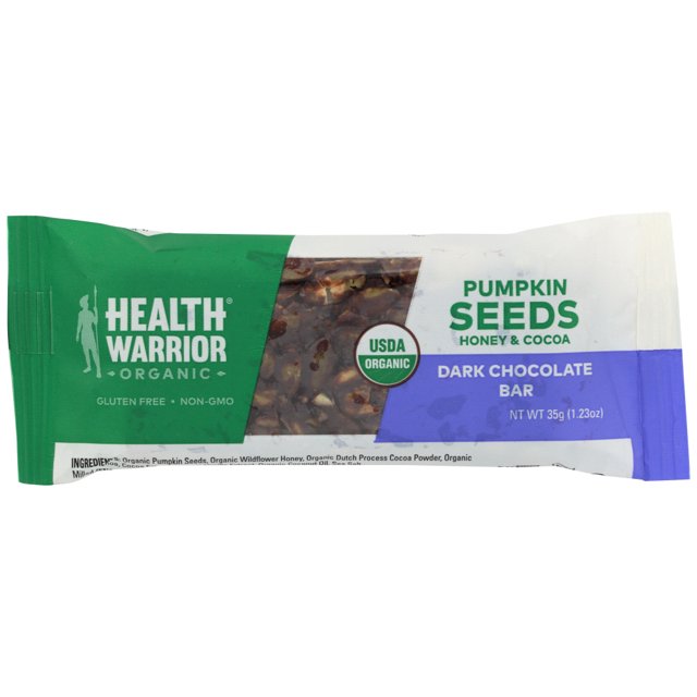 Health Warrior Pumpkin Seed Bar, Dark Chocolate, 35 G. Bar