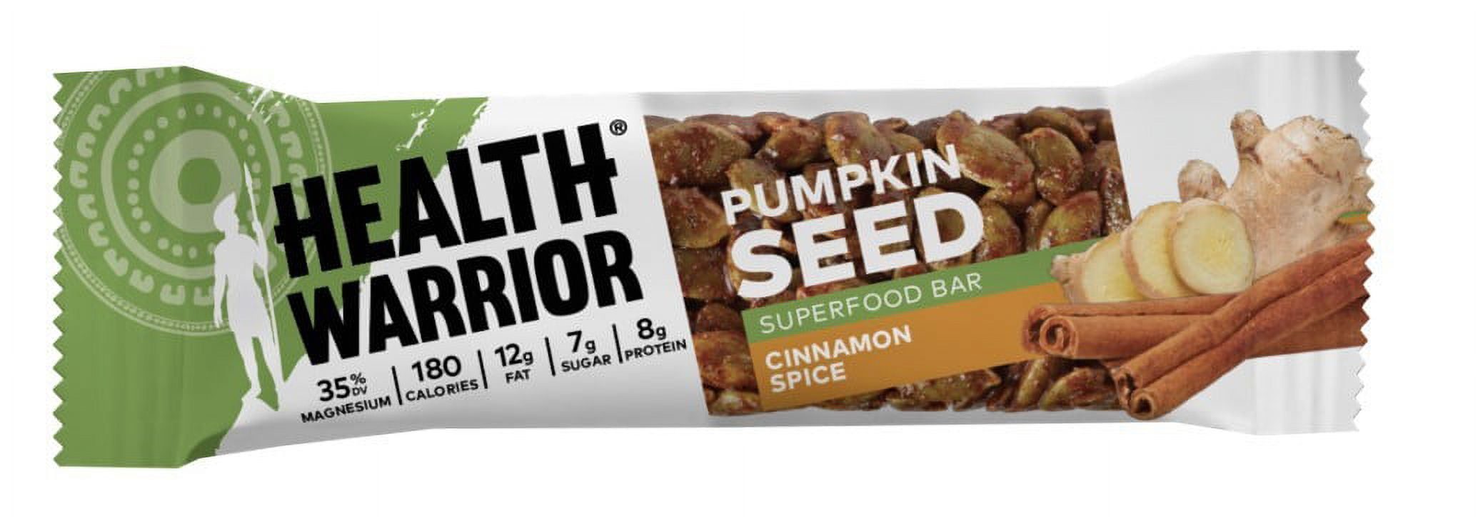 Health Warrior Pumpkin Seed Bars, Cinnamon Spice, 1.5 Oz, 12 Ct