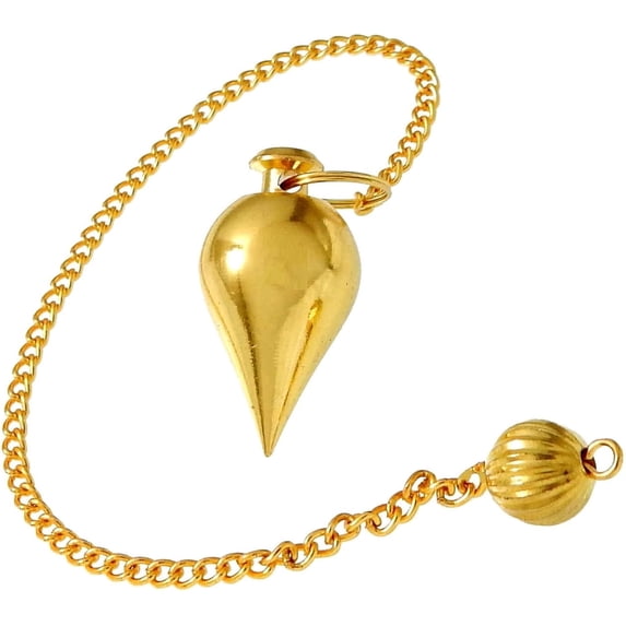Health & Wealth Cone Brass Metal Pendulum For Divination Dowsing Reiki Meditation Pendulum