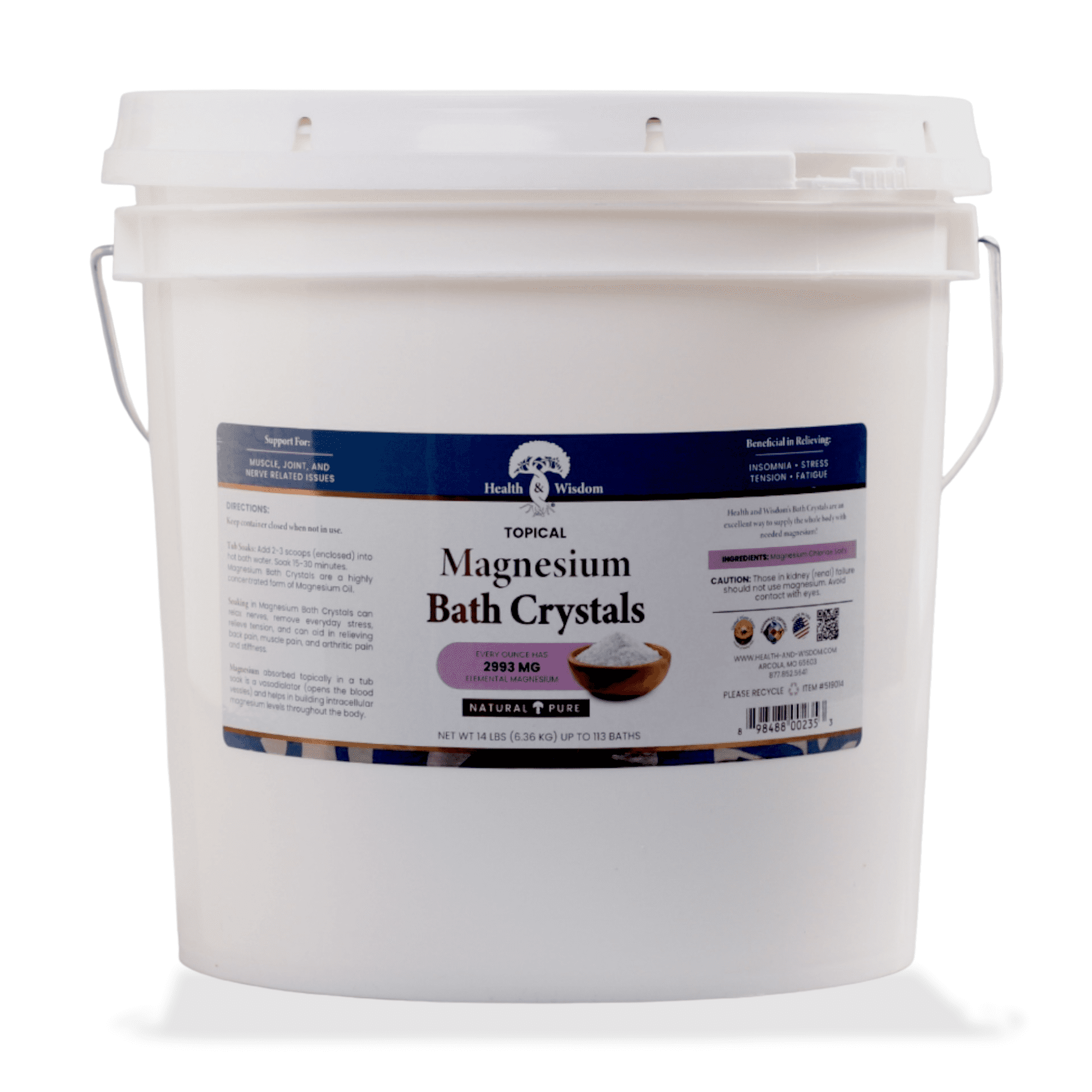 Health and Wisdom - Magnesium Bath Crystals - 14 lbs.