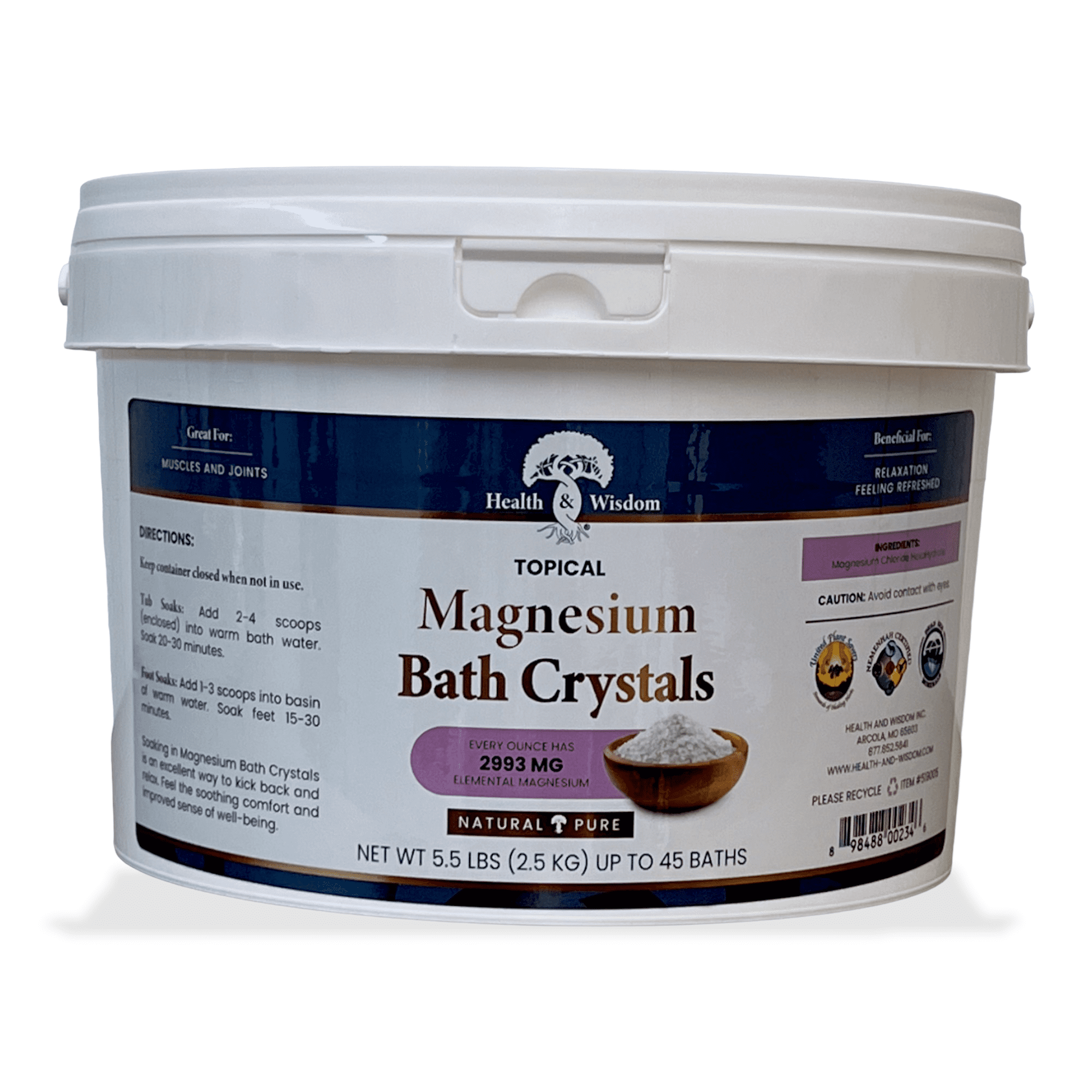 Health and Wisdom Magnesium Bath Crystals 5.5 lbs.