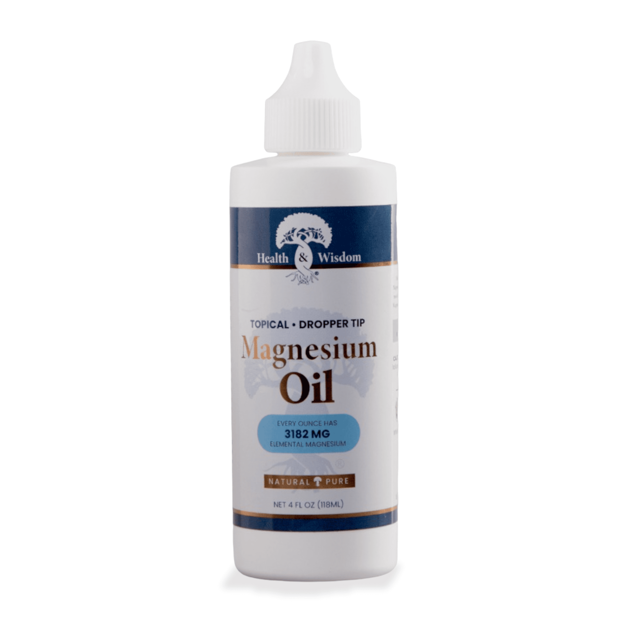 Health and Wisdom Magnesium Oil USP Dropper Tip Cap 4 oz