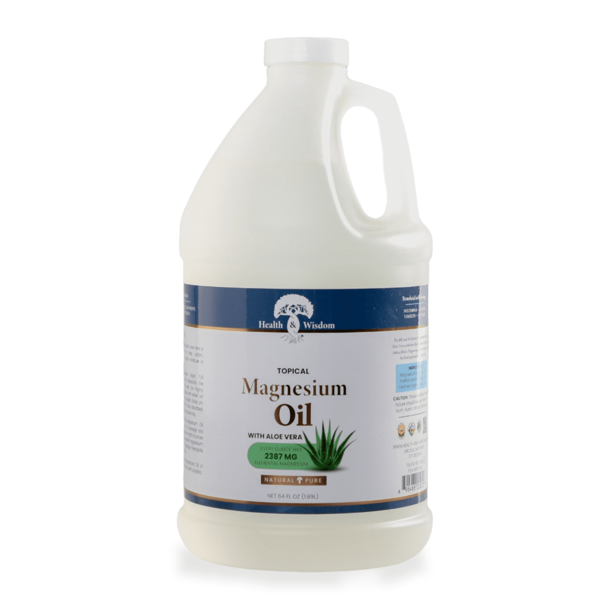 Health and Wisdom - Magnesium Oil USP Plus Aloe Vera - 64 oz.