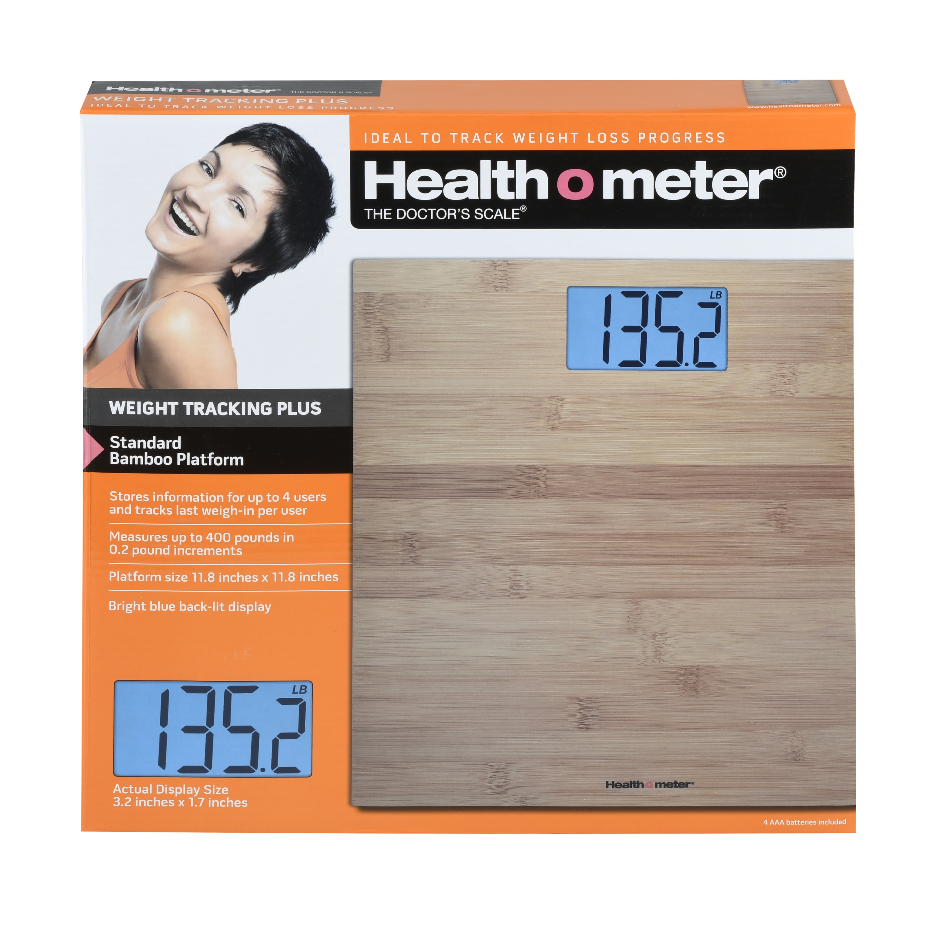 American Weigh Scales - Digital Bathroom Scale - Bamboo 330eco