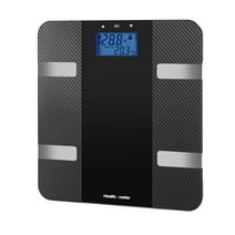 Health o meter Total Body Composition Weight Tracking Digital Scale, 400 lbs Capacity, Backlit LCD Display, Carbon Fiber Platform, 4 Users, Black and Stainless Steel