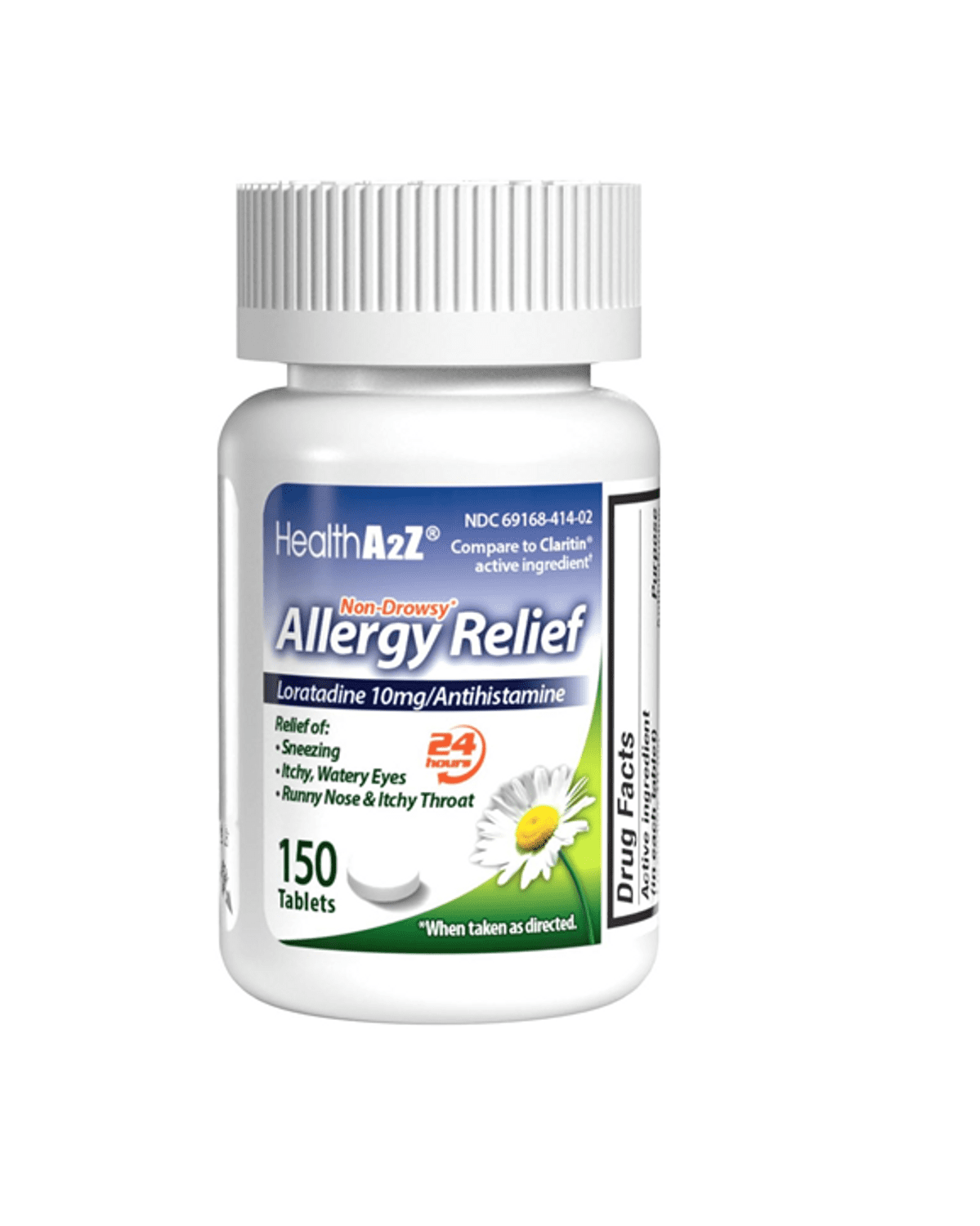 HealthA2Z Allergy Relief | Loratadine 10mg | Antihistamine | Non-Drowsy | Relief from Itchy Throat, Sneezing, Runny Noses |24-Hours Allergy Medicine (150 Tablets)