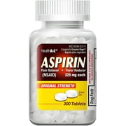 HealthA2Z® Aspirin 325mg, 300 Count, Uncoated Tablets, Compare to Bayer® Active Ingredients.