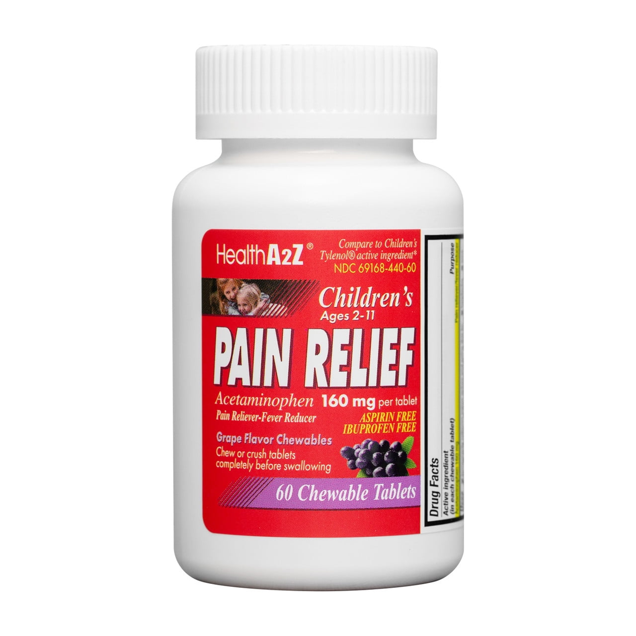 HealthA2Z® Children's Chewable Pain Relief Acetaminophen 160mg 60